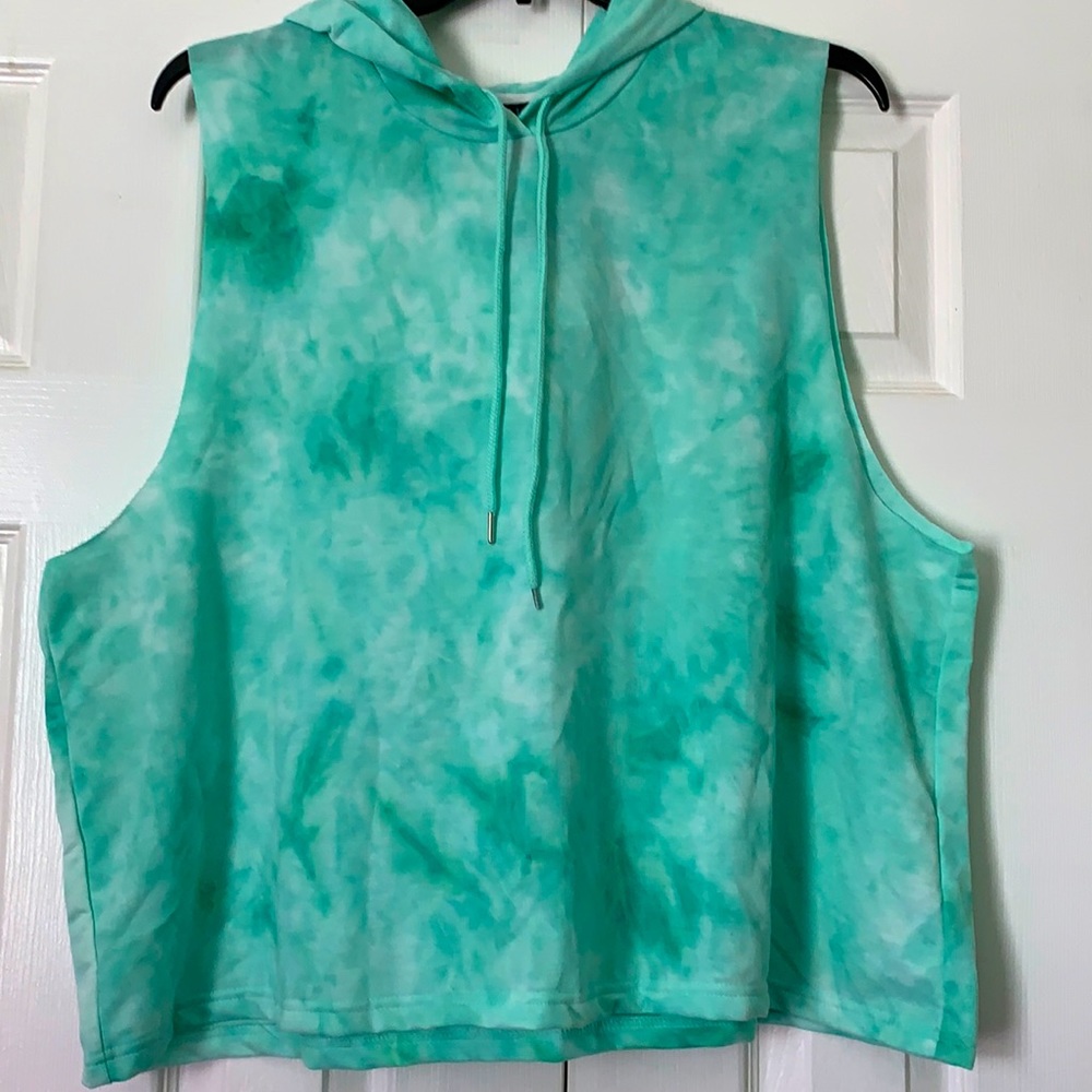 Teal Sleeveless Hoodie